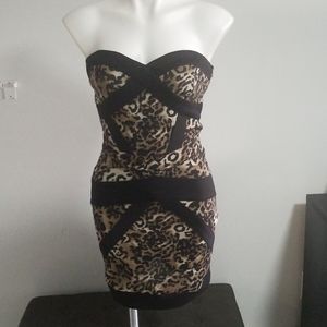 Black and brown leopard dress